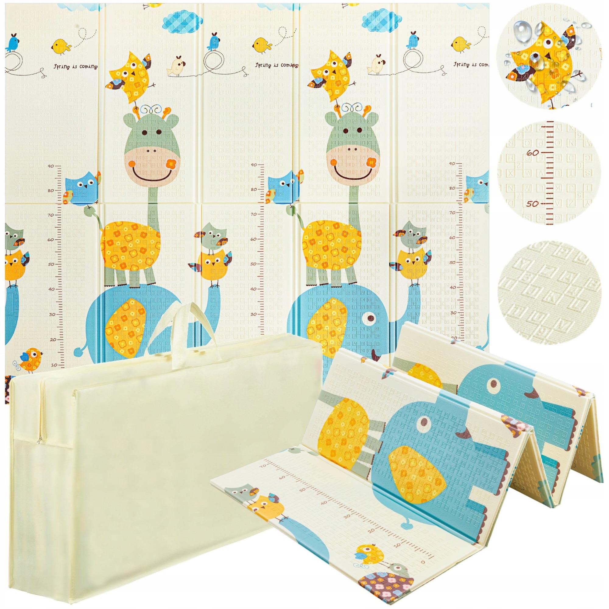 Tappeto Gioco Per Bambini Relaxdays 200x180 Cm | Gomma XPE Atossica | Pieghevole Con Borsa
