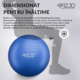 Minge fitness pentru exercitii gimnastica, yoga, aerobic, pilates, recuperare pompa inclusa, 120 kg, 85 cm, PVC, Albastru