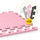 Covoras de puzzle pentru copii, rezistent la apa, rezistent la pete, usor de curatat, antialergenic, 4FIZJO, 90 x 90 x 1 cm, Spuma, Roz/Gri/Negru