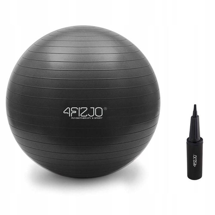 Fitness labda, 4Fizjo, PVC, 65 cm, fekete