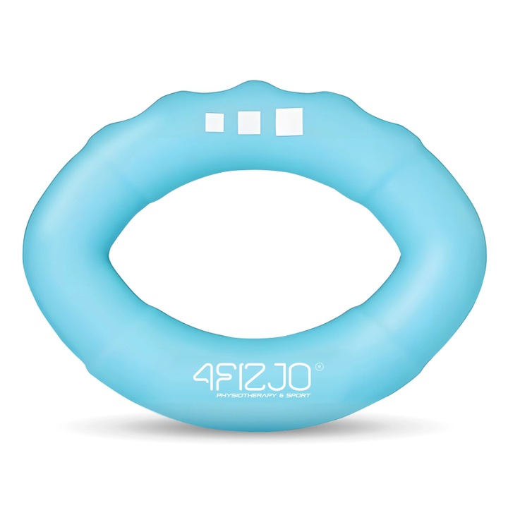 Inel flexor pentru mana, 4FIZJO, pentru antrenament antebrat, pentru exersarea fortei de prindere a mainii, Albastru