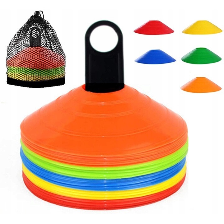 50 foci edzőkúp készlet, 4FIZJO, edzőkorong készlet, Multicolor