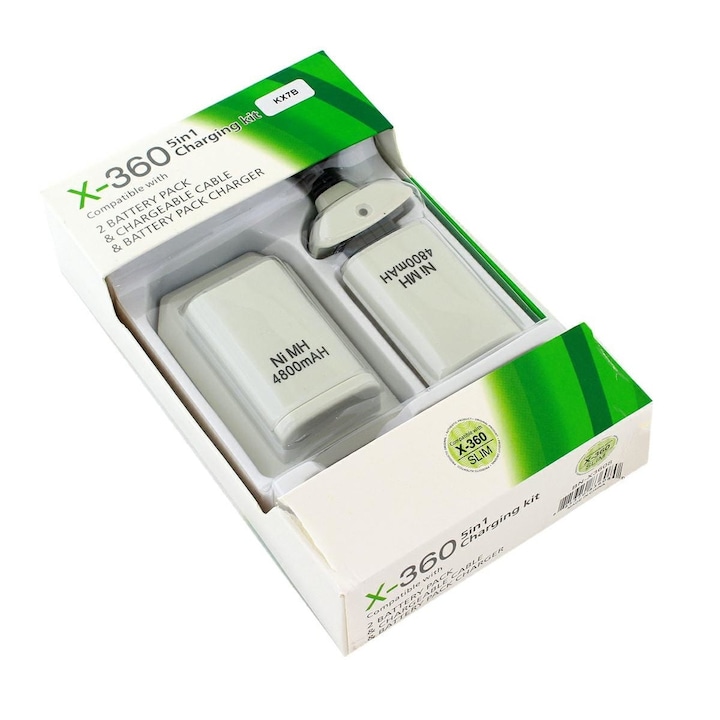 Konzol akkumulátortöltő, Zakupy TV, Xbox 360, fehér/fekete