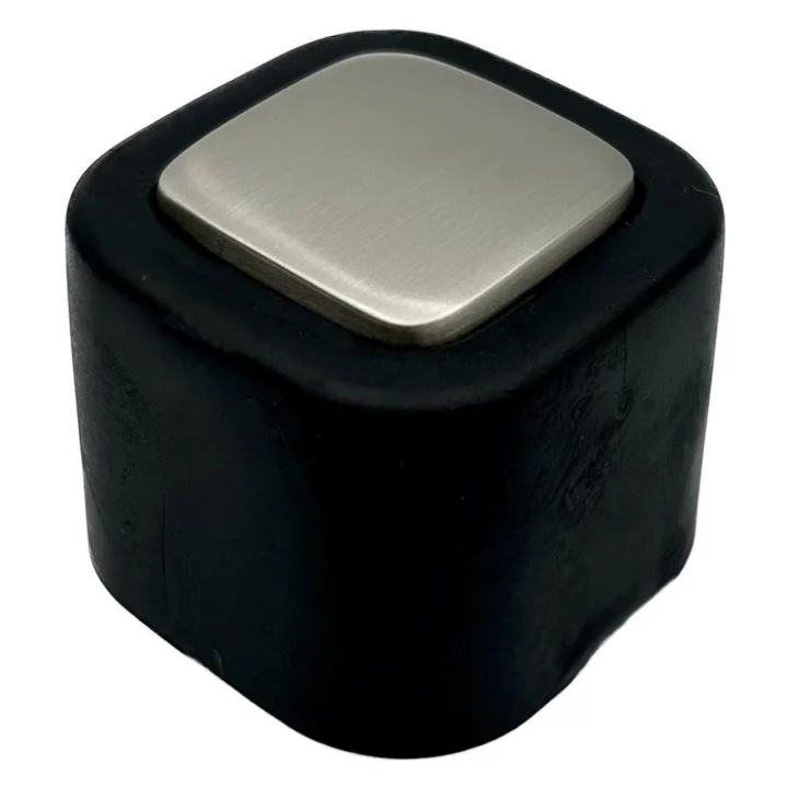 Square ajtóütköző, szatén nikkel/matt fekete CB kivitel, 40X40 mm