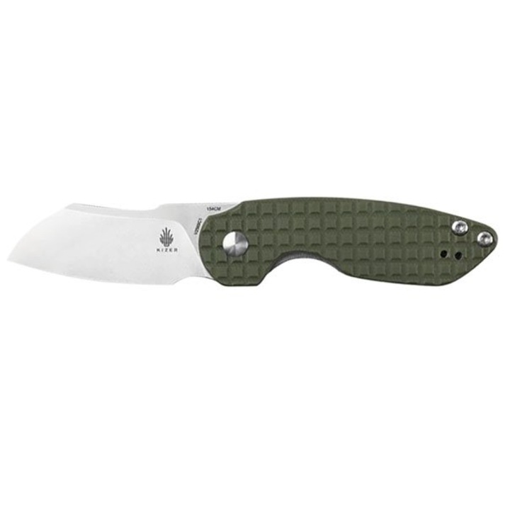 Cutit, Kizer, Inox/Compozit, 158 mm, Verde/Argintiu