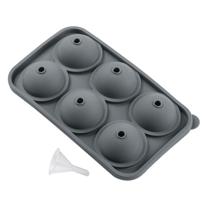 Szilikon jégkocka forma, gömb alakú, szürke színű, mérete 19.5x11x5cm, MYONNA IT & E-COMMERCE ®