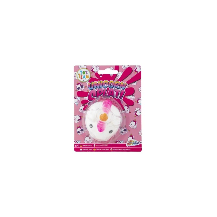 Minge antistres, Grafix, Splat Ball Unicorn, reutilizabila, multicolor, 5+ ani