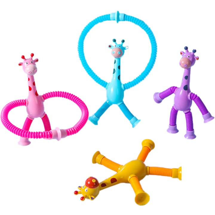 Комплект играчки с телескопична вендуза Wepzsxo, 4 броя, ABS, Многоцветен
