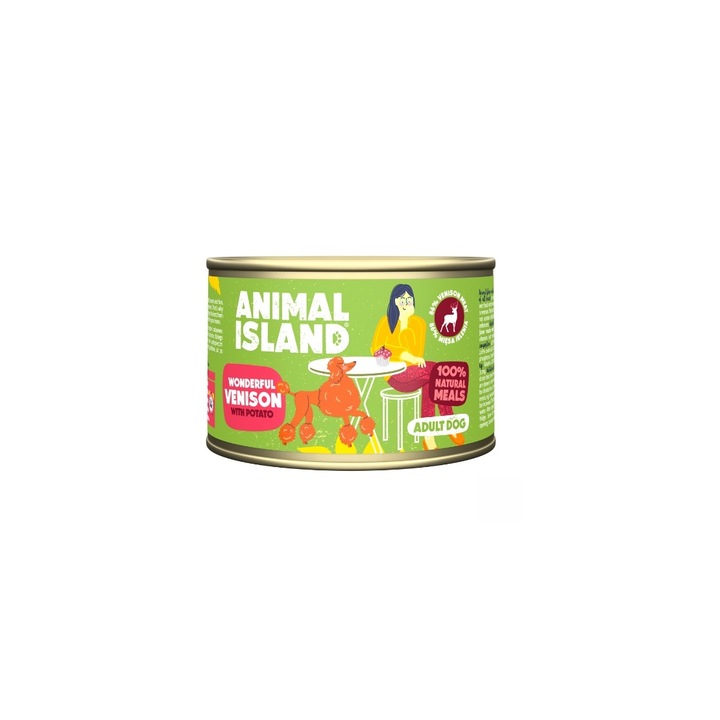 Nedves táp kutyáknak, Animal Island, szarvas, 400g