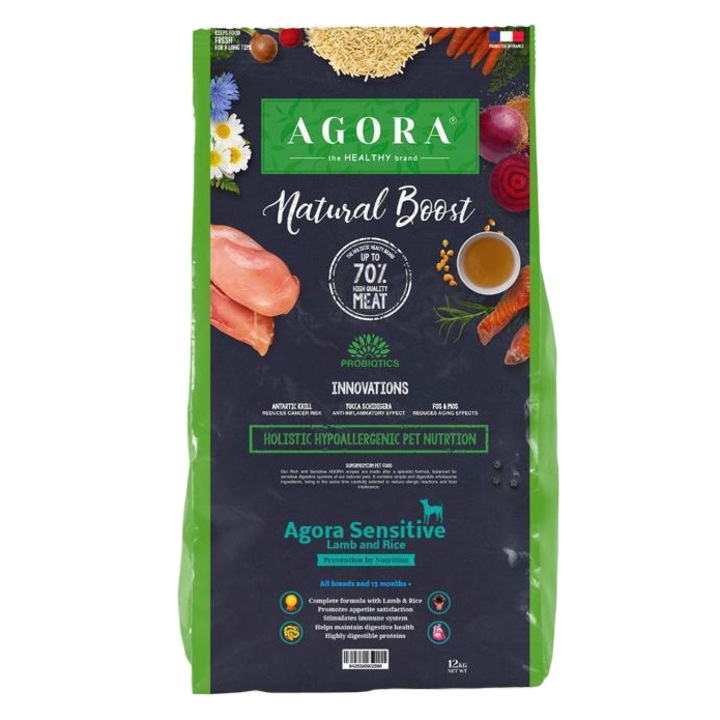 Пълноценна суха храна за кучета Agora Lamb and Rice 12кг