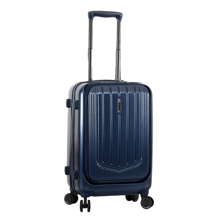 Куфар Snowball SW31403, за ръчен багаж, Поликарбонат, С 4 колела, 55 cm, Тъмносин