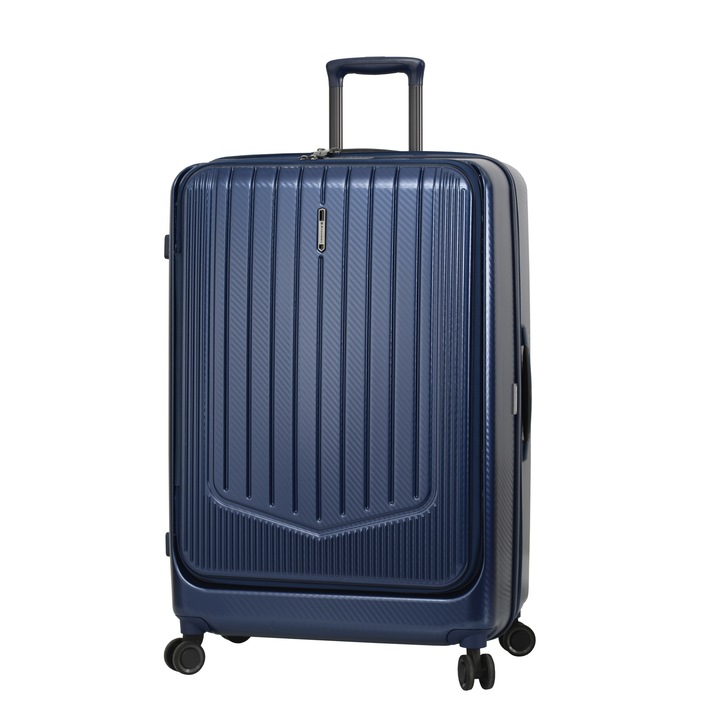 Troler Mare Extensibil Snowball SW31403, Policarbonat, 4 Roti Duble, Cifru TSA, 77 cm, Bleumarin