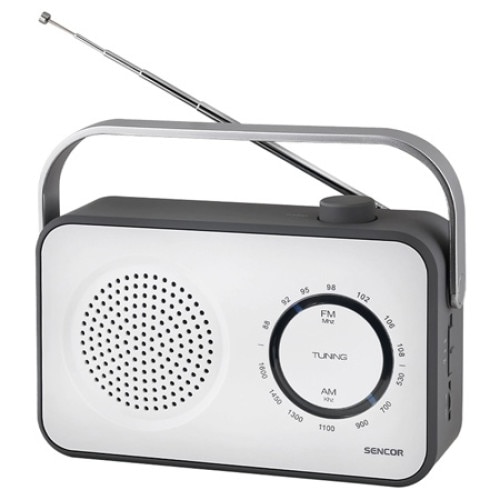 Преносимо AM-FM радио, гумен корпус, аналогова настройка, телескопична ...