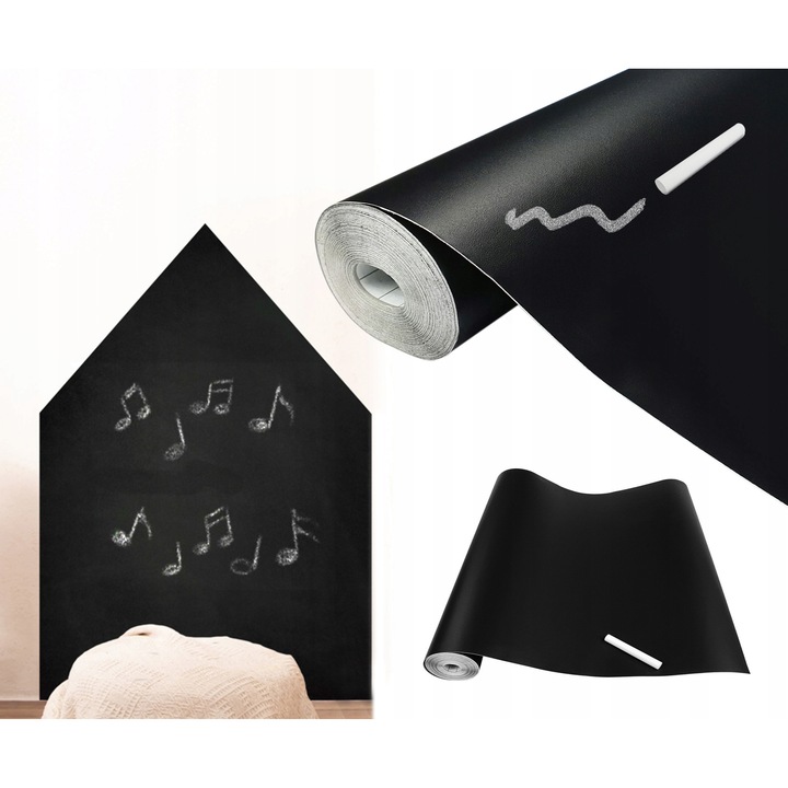 Tabla autoadeziva neagra, pentru scris si desenat, taiate la dimensiune, 45 x 25 cm, DecoMeister®, L003-045-0025