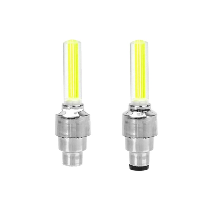 2 LED-es lámpa szeleppel és elemekkel gumikerékhez, kerékpárral, autóval vagy motorkerékpárral kompatibilis, sárga, CBD CORAL LEGJOBB AJÁNLATOK