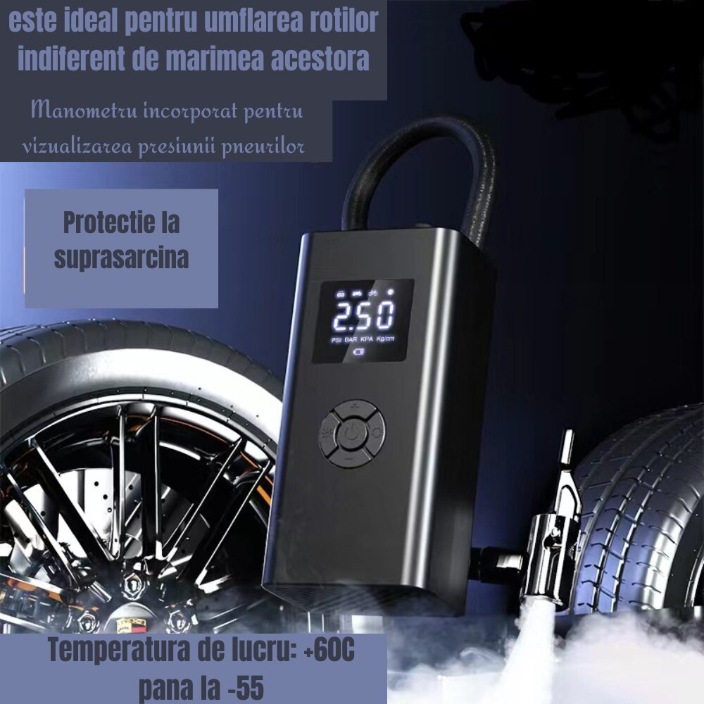 Compresor auto portabil 12v cu display eMAG.ro