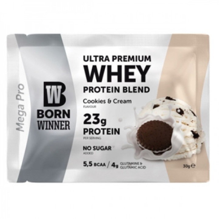 Proteina Din Zer, Born Winner, Whey Protein Blend, Cookies And Cream, 30 grame