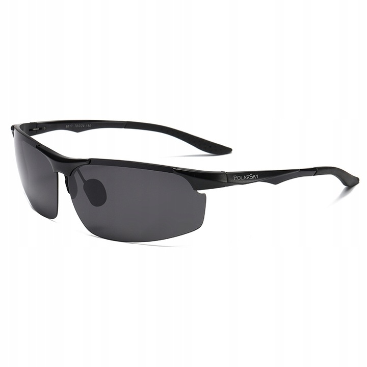 Ochelari de soare sportivi POLARSKY PS-8617, aluminiu, polarizare, negru