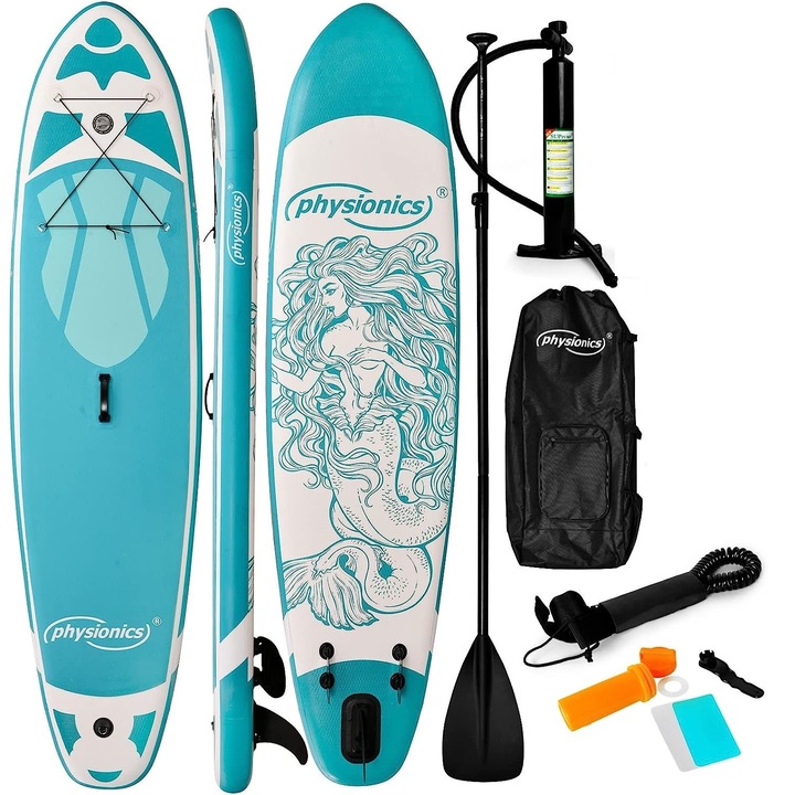 Placa de surf, Physionics, Sup gobflabila, 305x76x12cm, verde menta