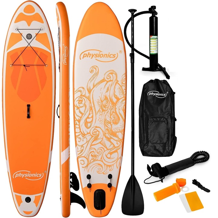 Placa de surf, Physionics, Sup gobflabila, 305x76x12cm, portocalie