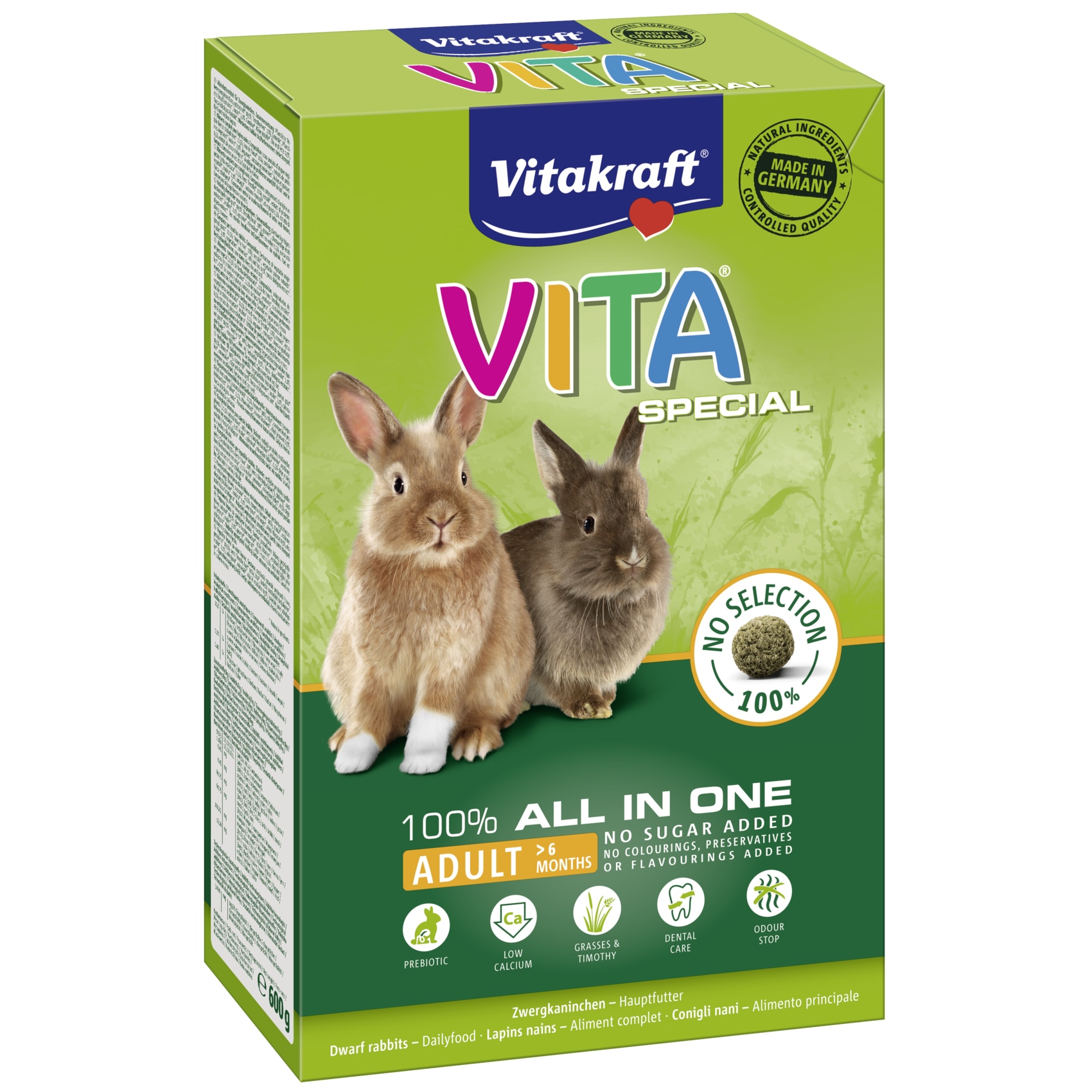 Комбиниран фураж, Vitakraft, Vita Special Adult за зайци, 600гр - eMAG.bg