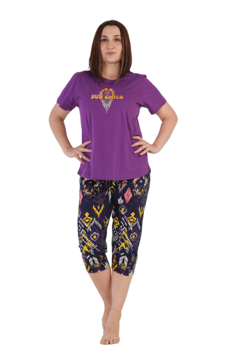 Pijama capri Vienetta, Sun Child, mov