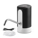 Pompa de apa electrica portabila, mini USB, 1200mAh reincarcabila pentru recipientele cu apa pentru baut pana la 20 de litri, pentru birou, casa si calatorii, dimensiune 12.8 X 7.2 cm, negru/alb