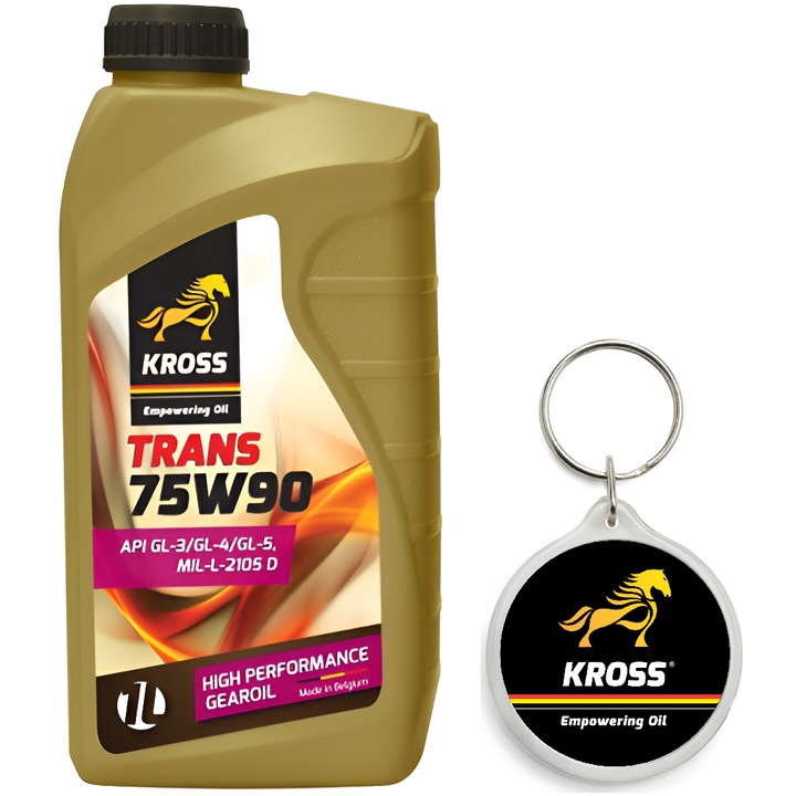 Set ulei transmisie TRANS 75W90 P40071-KRO001 sintetic si breloc Kross, 1L