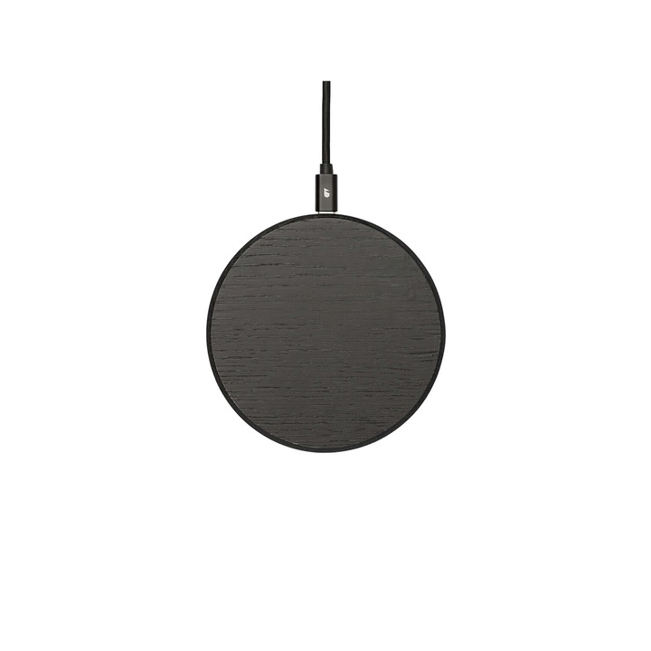 Incarcator cu inductie din lemn Oakywood QI, negru