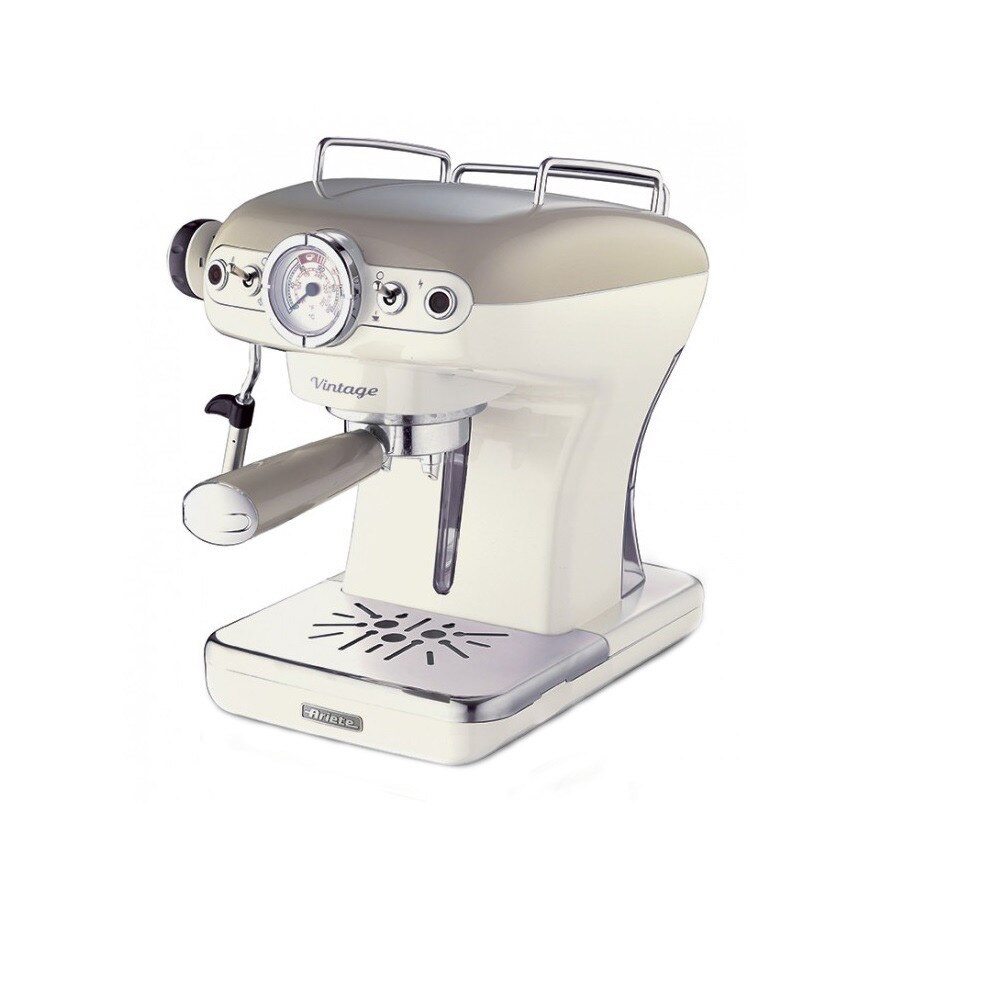 Espressor manual Ariete, 1389 Vintage, Beige, Sistem cappuccino, 15 Bar