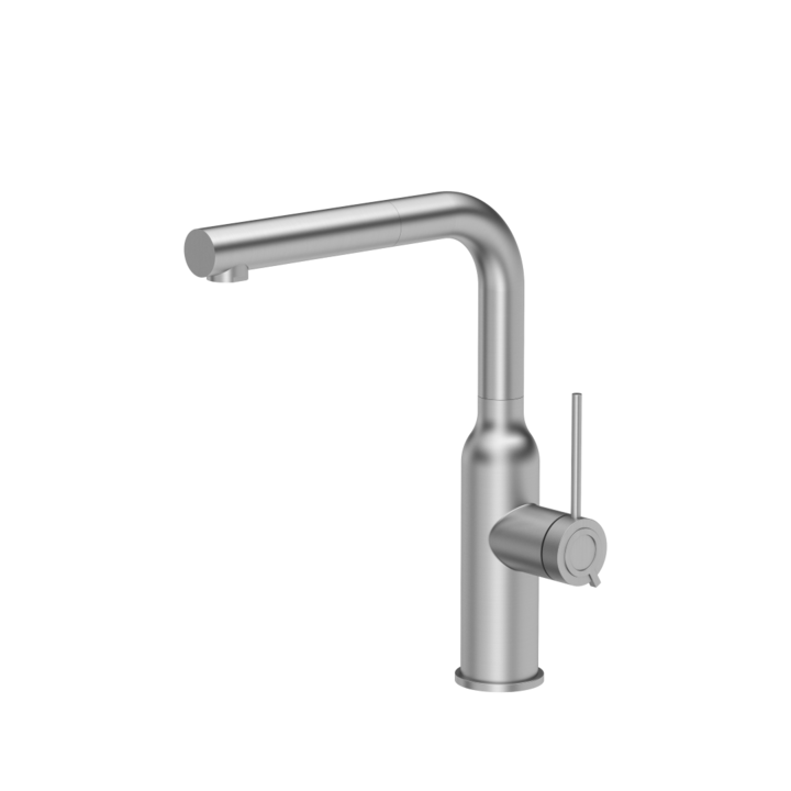 ANGELINA Q Line Изтеглящ се кухненски кран SteelQ от стомана с чучур от матирана стомана