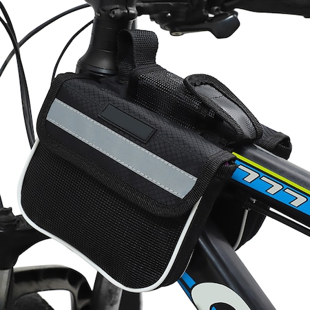 Portbagaj bicicleta cu capac de ploaie, Ronyes®, Impermeabil, 16 × 13cm, Negru