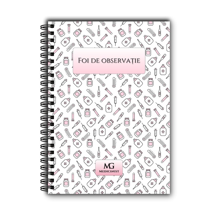 Caiet A5, MG Medicinist, Foi de Observatie Pacienti, Medicina Roz, 80 file