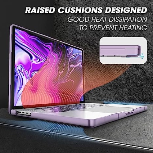 Carcasa laptop Supcase compatibila cu Macbook Pro 14", Policarbonat, Roz