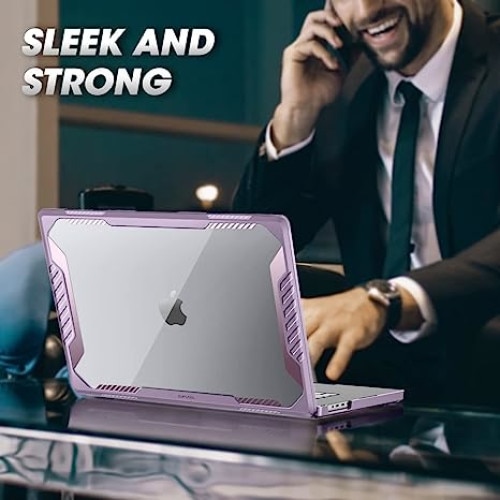 Carcasa laptop Supcase compatibila cu Macbook Pro 14", Policarbonat, Roz