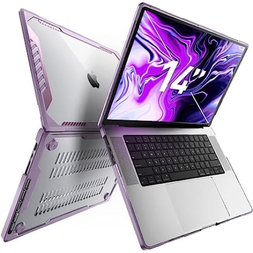 Carcasa laptop Supcase compatibila cu Macbook Pro 14", Policarbonat, Roz