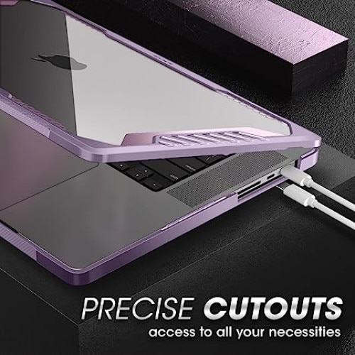 Carcasa laptop Supcase compatibila cu Macbook Pro 14", Policarbonat, Roz