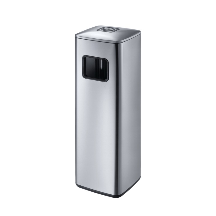 Cos de gunoi cu capac, Argintiu mat, PRH-25ASM2023, 20L