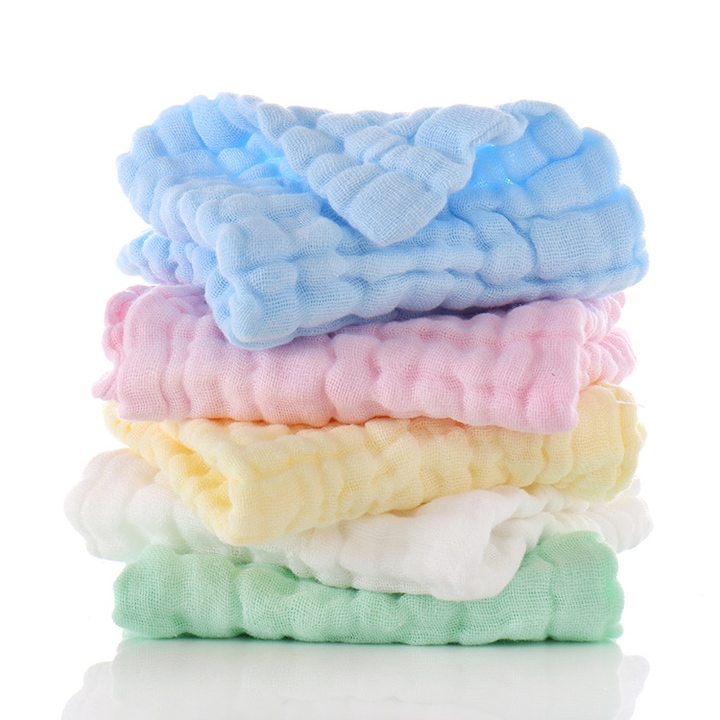 Комплект от 5 муселинени кърпи за деца 30х30см, многоцветни