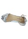 Sandale dama, Fashion, piele reptila, inchidere cu catarama, cu toc gros, Gri, 39 EU