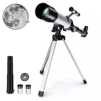 Telescop Astronomic SIKS Cu Trepied Din Aluminiu, Distanta Focala 360mm Si Prisme De 90°, Argintiu/Negru