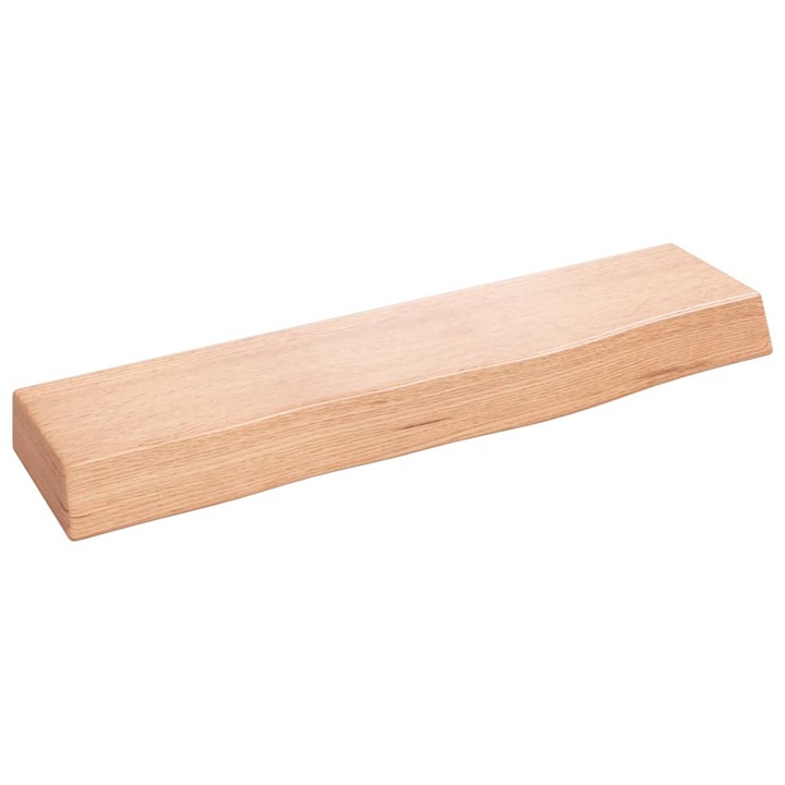 Világosbarna kezelt tömör tölgyfa fali polc 40x10x4 cm