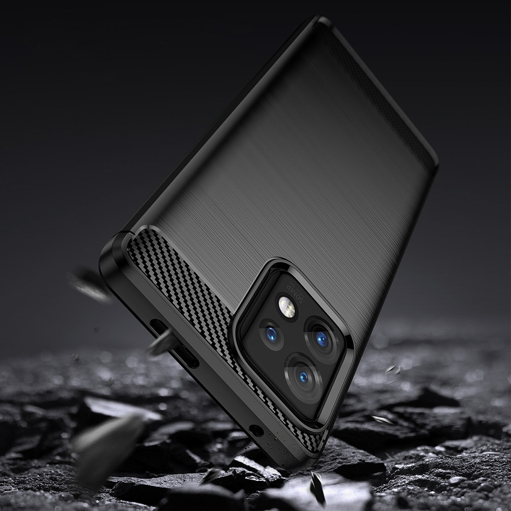 Husa Motorola Edge 40 Pro - Techsuit Carbon Silicon - Negru