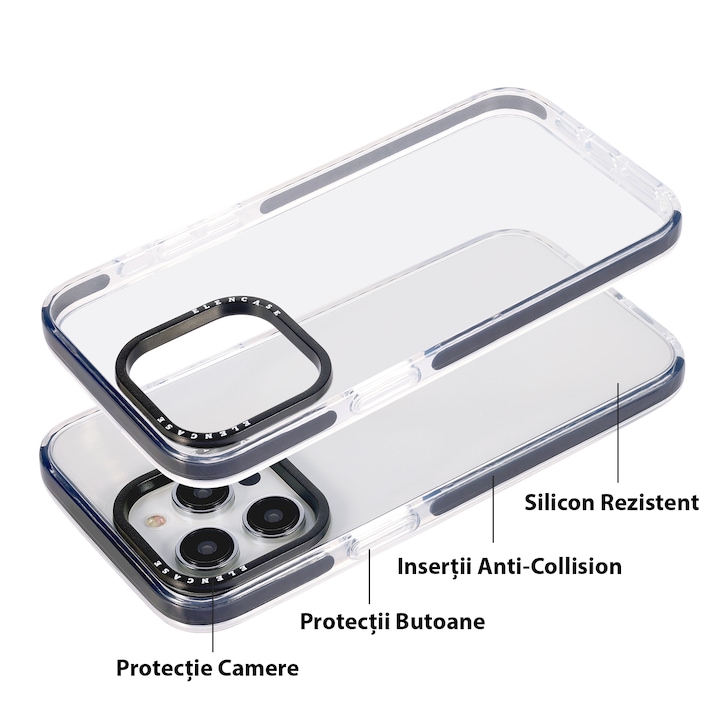 Защитен калъф, за Apple iPhone 12 Pro Max, калъфът Elen продължава да расте с бяла рамка