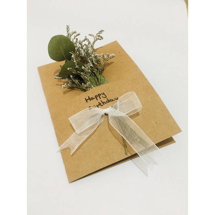 Felicitare brown flori uscate 15x11 cm