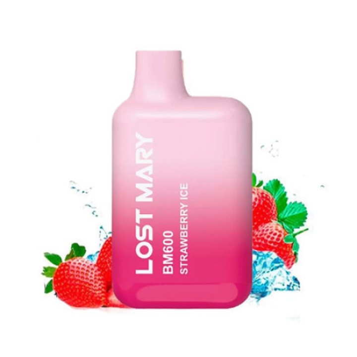 vape handgepäck flugzeug Tigara electronica de unica folosinta, Lost Mary BM600 - Strawberry Ice,  2ml