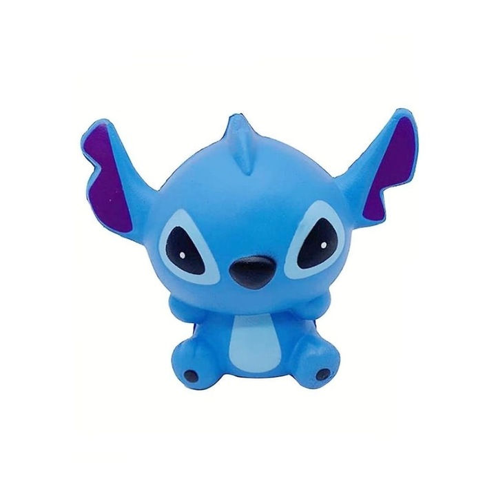 OEM Squishy játék, Stitch típusú, kék, 12 cm