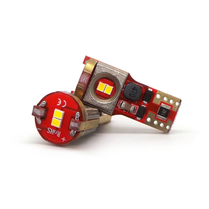 Комплект LED крушки, motoLEDy, W5W LED, T10, 10V-16V, CANBUS, 400lm, бяла силна, 2 броя