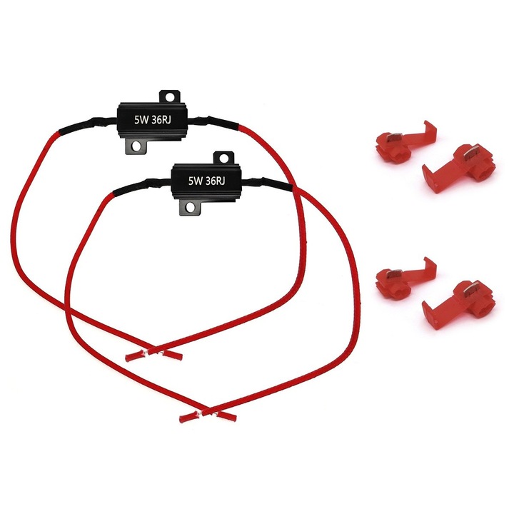 Set 2 becuri auto motoLEDy Rezistenta - decodor de erori CAN 5W 36 Ohm 12V pozitie