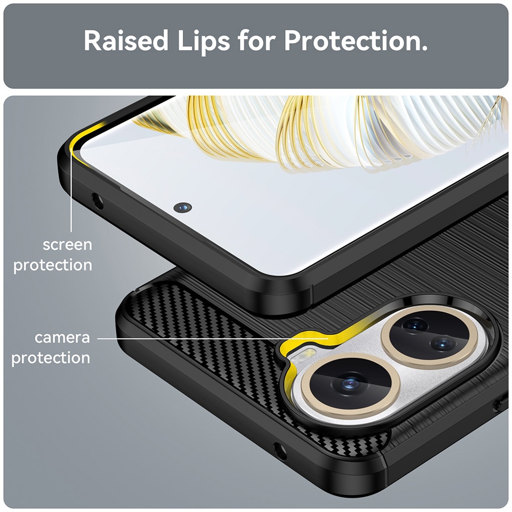 Husa pentru Huawei nova 10 SE Techsuit Carbon Silicone Negru